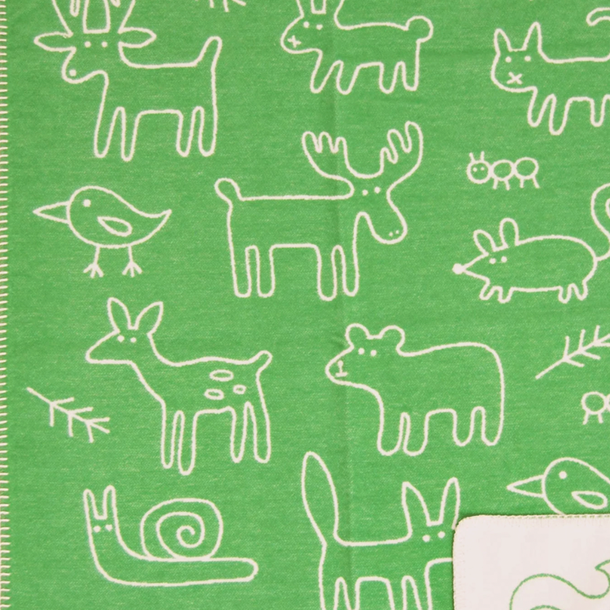In the Woods Green 70x90cm Organic Brushed Cotton Blanket (