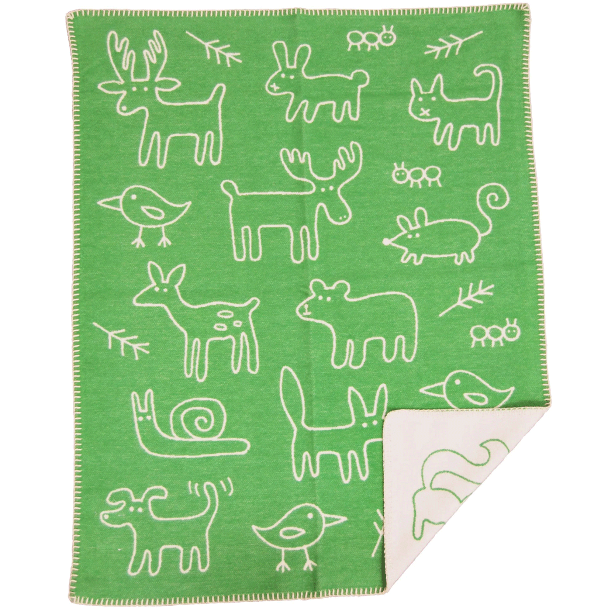 In the Woods Green 70x90cm Organic Brushed Cotton Blanket (