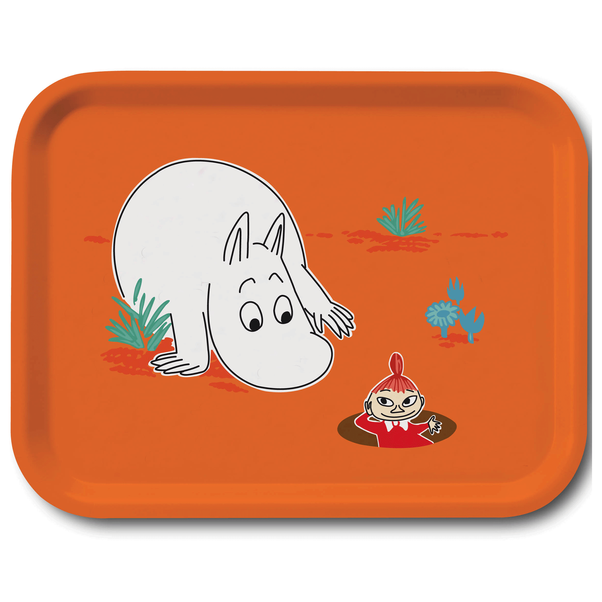 Moomin & Little My Orange 20cm x 27cm Birchwood Tray