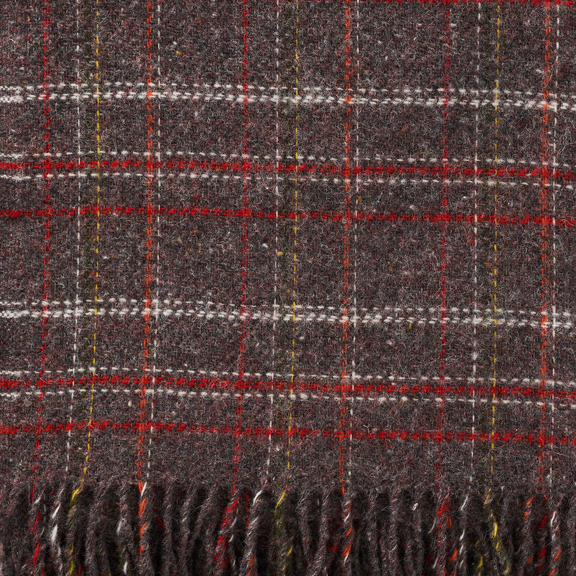 Square Brown/Red 130x200cm Recycled Wool Throw
