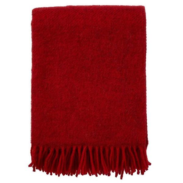 Gotland Red 130x200cm Brushed Wool Throw
