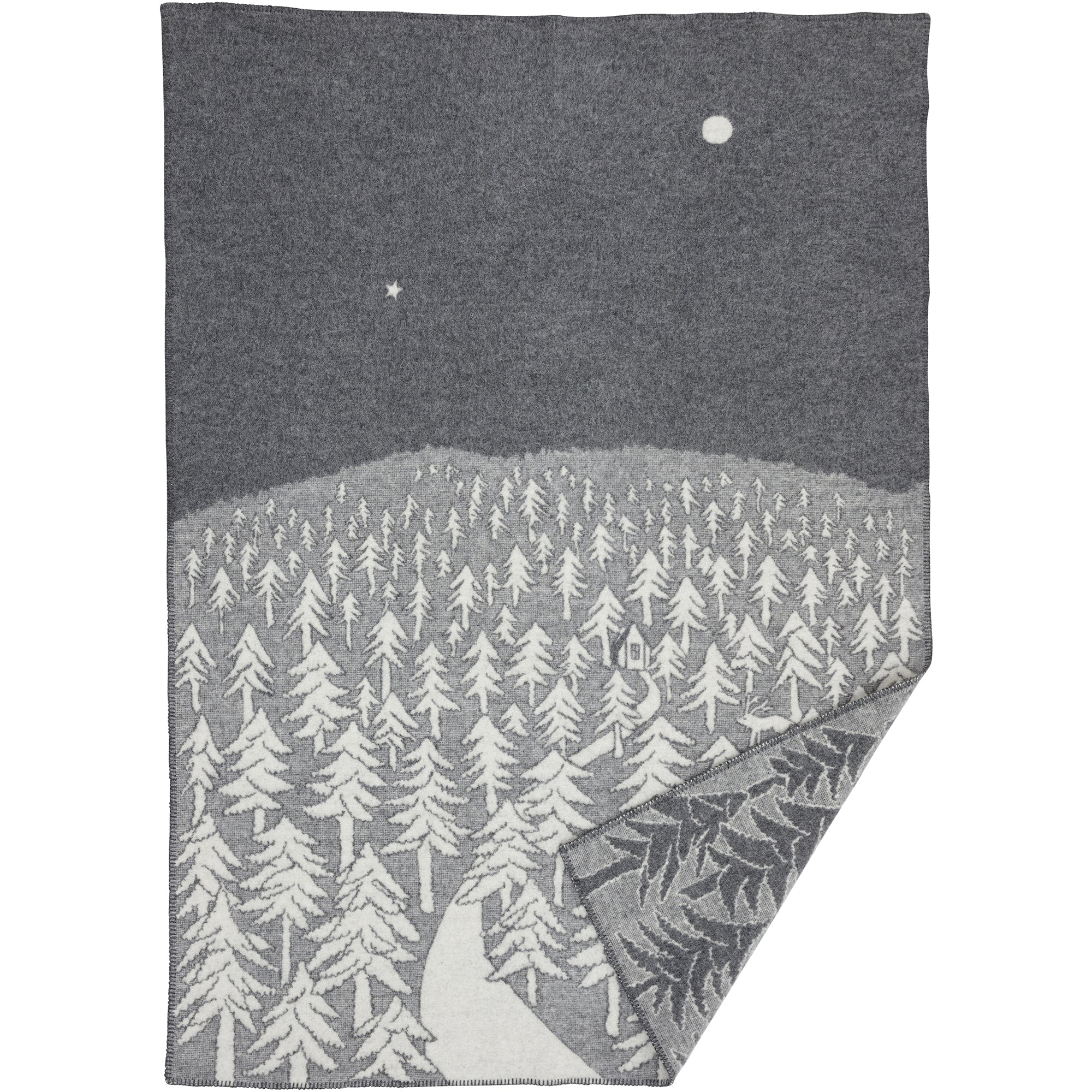 House In The Forest Grey 130x180cm Lambswool Blanket