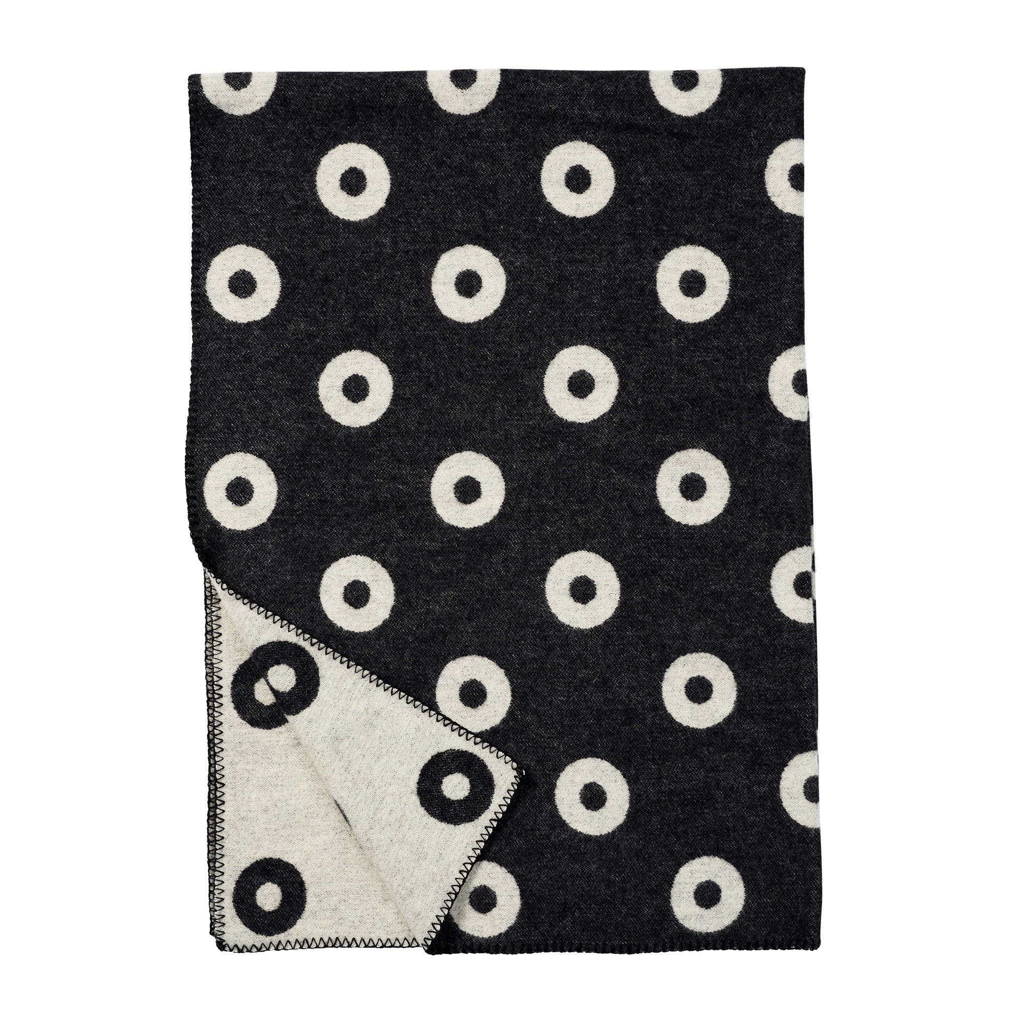 Rings Black 130x200cm Premium Wool Blanket