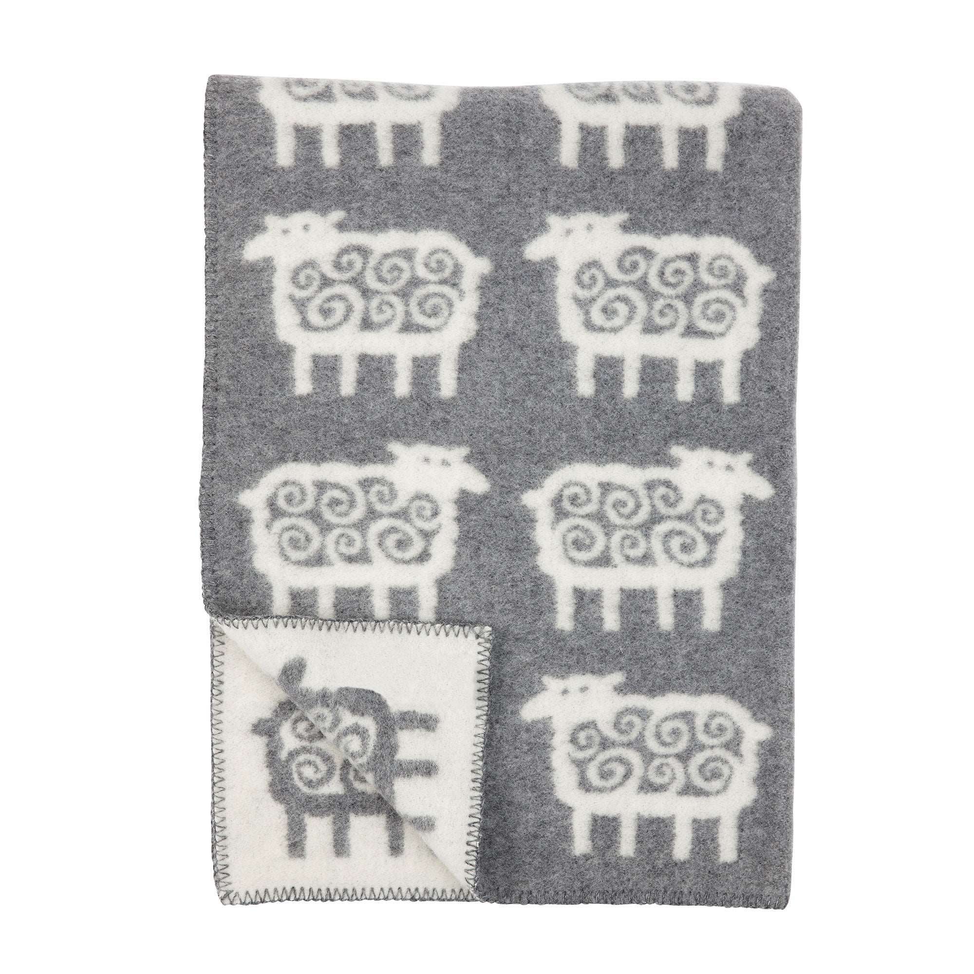 Sheep Kids Grey 90x130cm Eco Lambswool Blanket