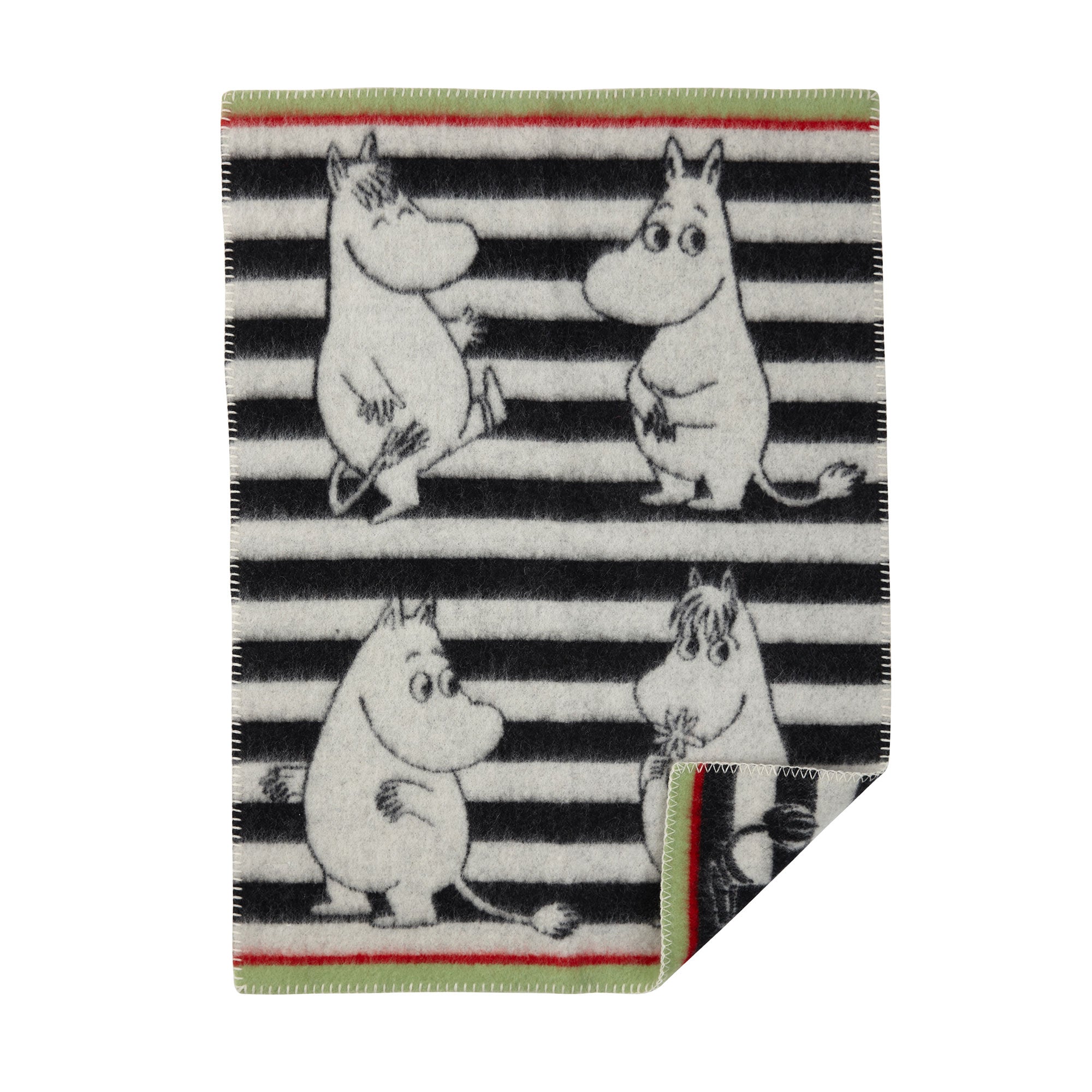 Moomin Stripe Black 60x90cm Eco Lambswool Blanket