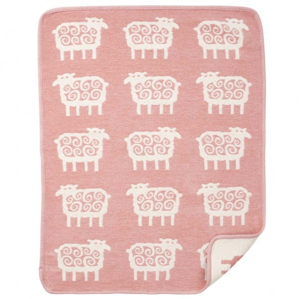 Sheep Pink Organic Cotton Chenille Blanket - Northlight Homestore