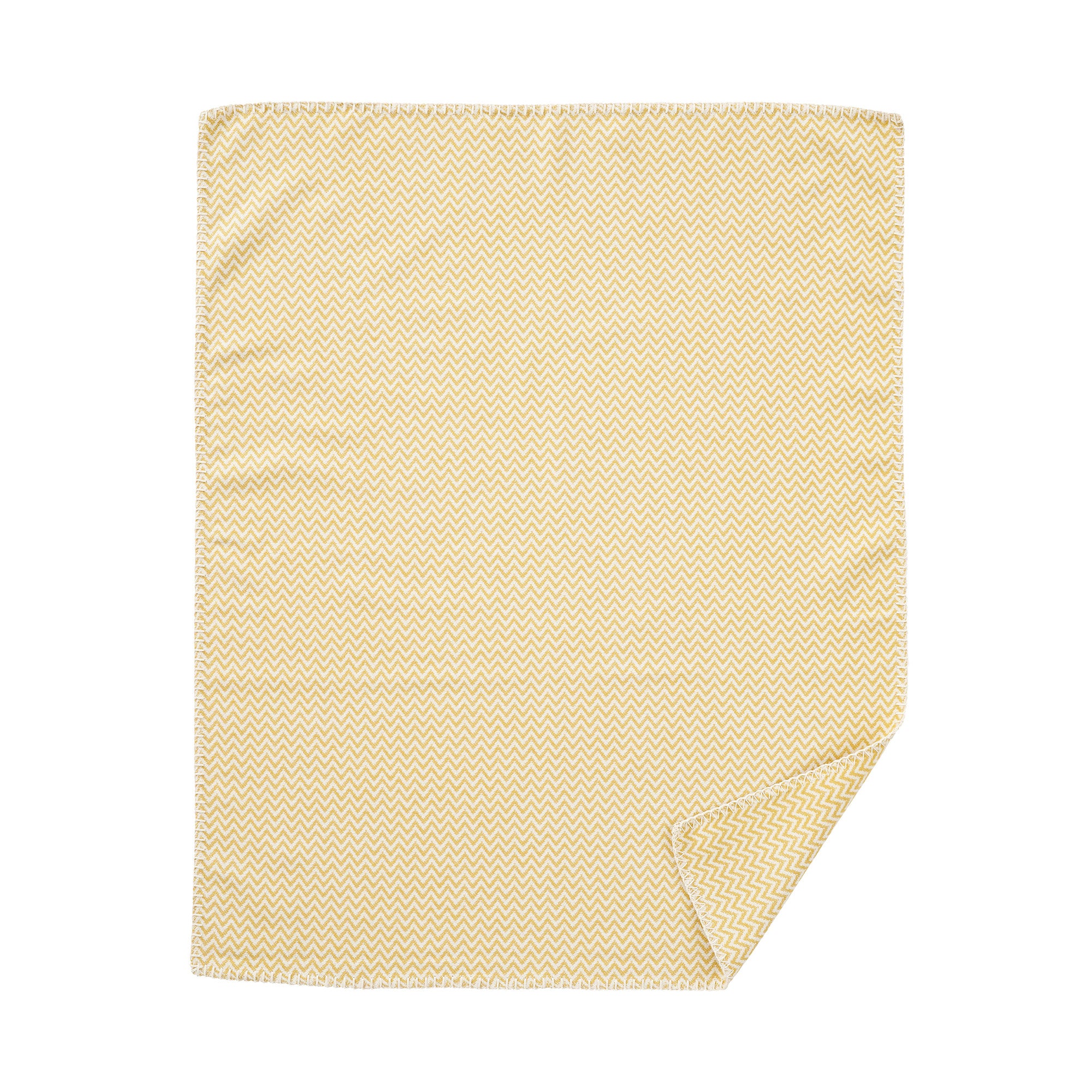 Chevron Baby Yellow 70x90cm Brushed Organic Cotton Blanket