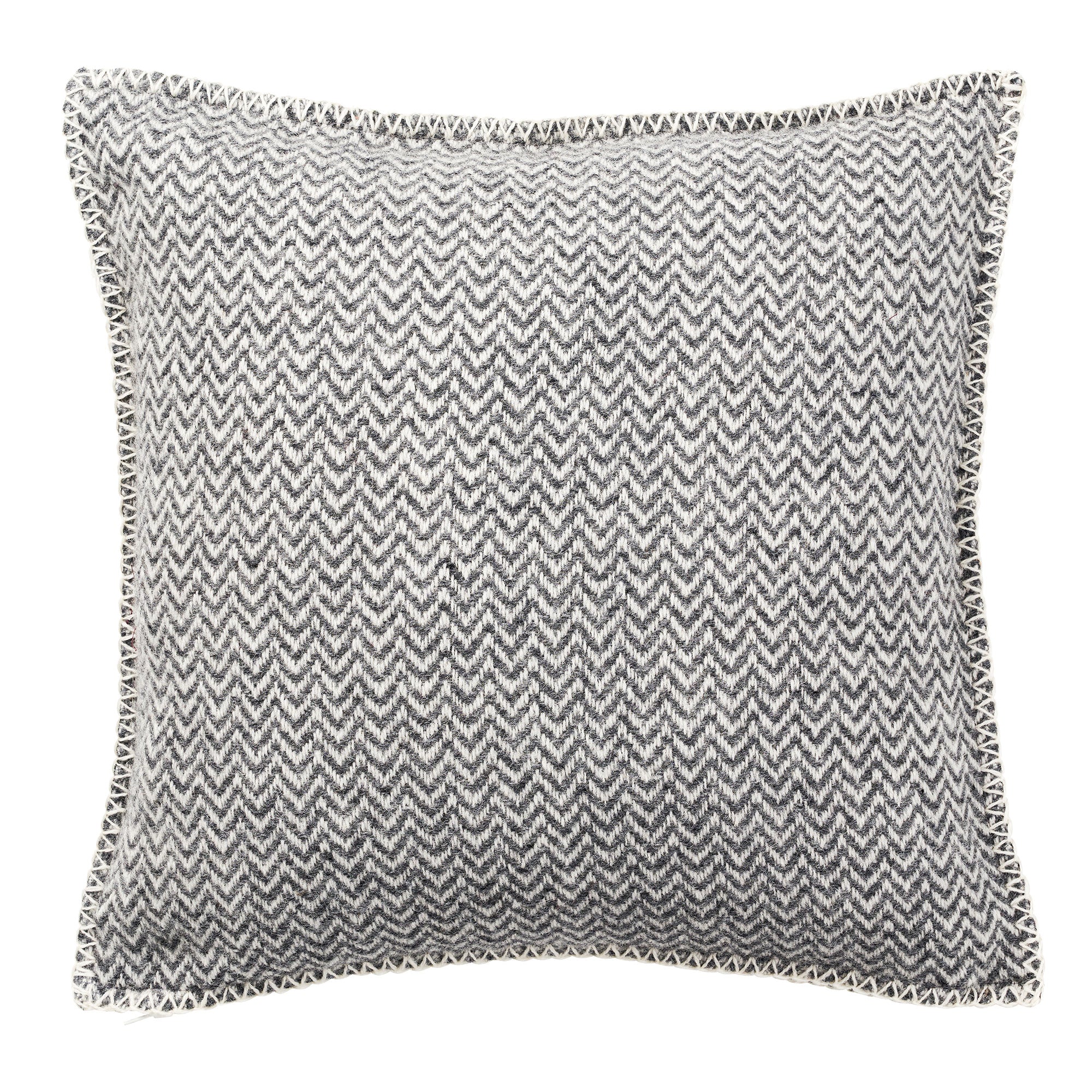 Chevron Grey 45x45cm Lambswool Cushion Cover