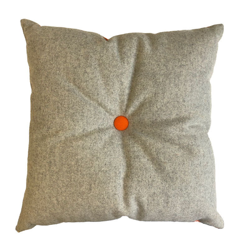 Yin & Yang Orange and Grey 45x45cm Merino Wool Cushion