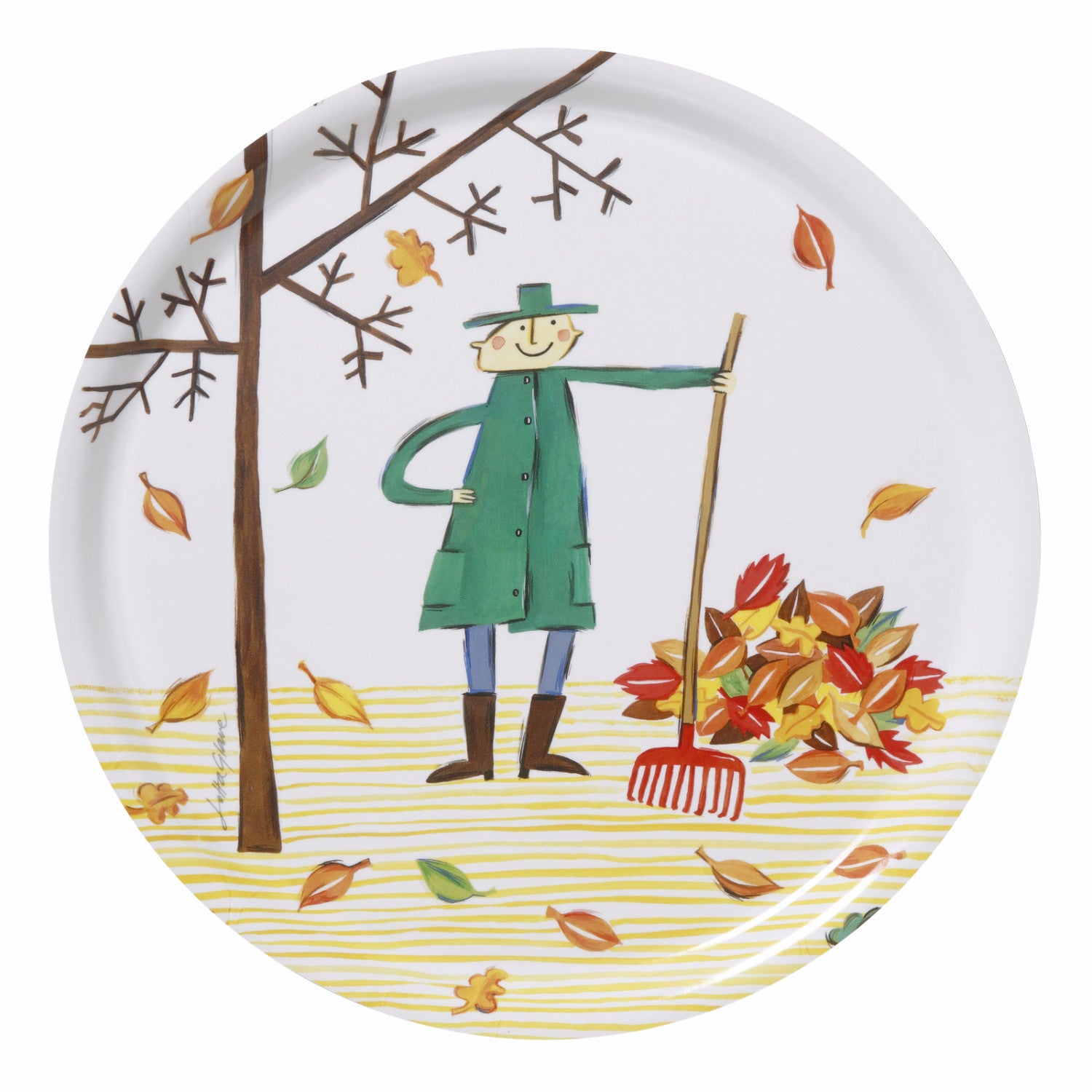 Autumn Leaf Round Tray - Northlight Homestore