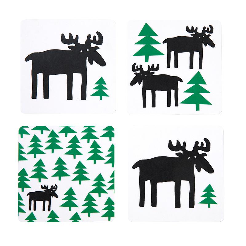 Moose In The Forest Coasters Set of 4