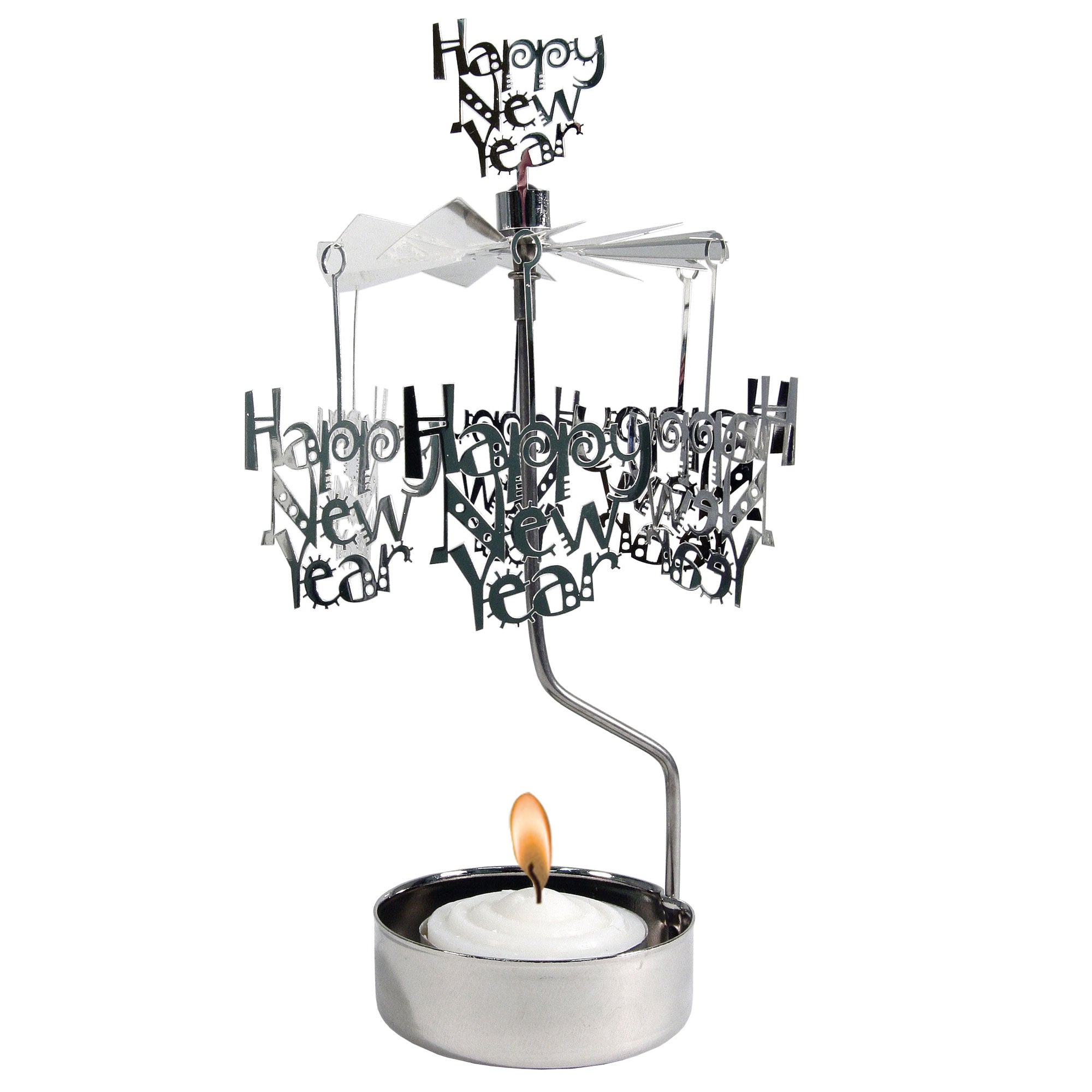 Happy New Year Rotary Candle Holder - Northlight Homestore