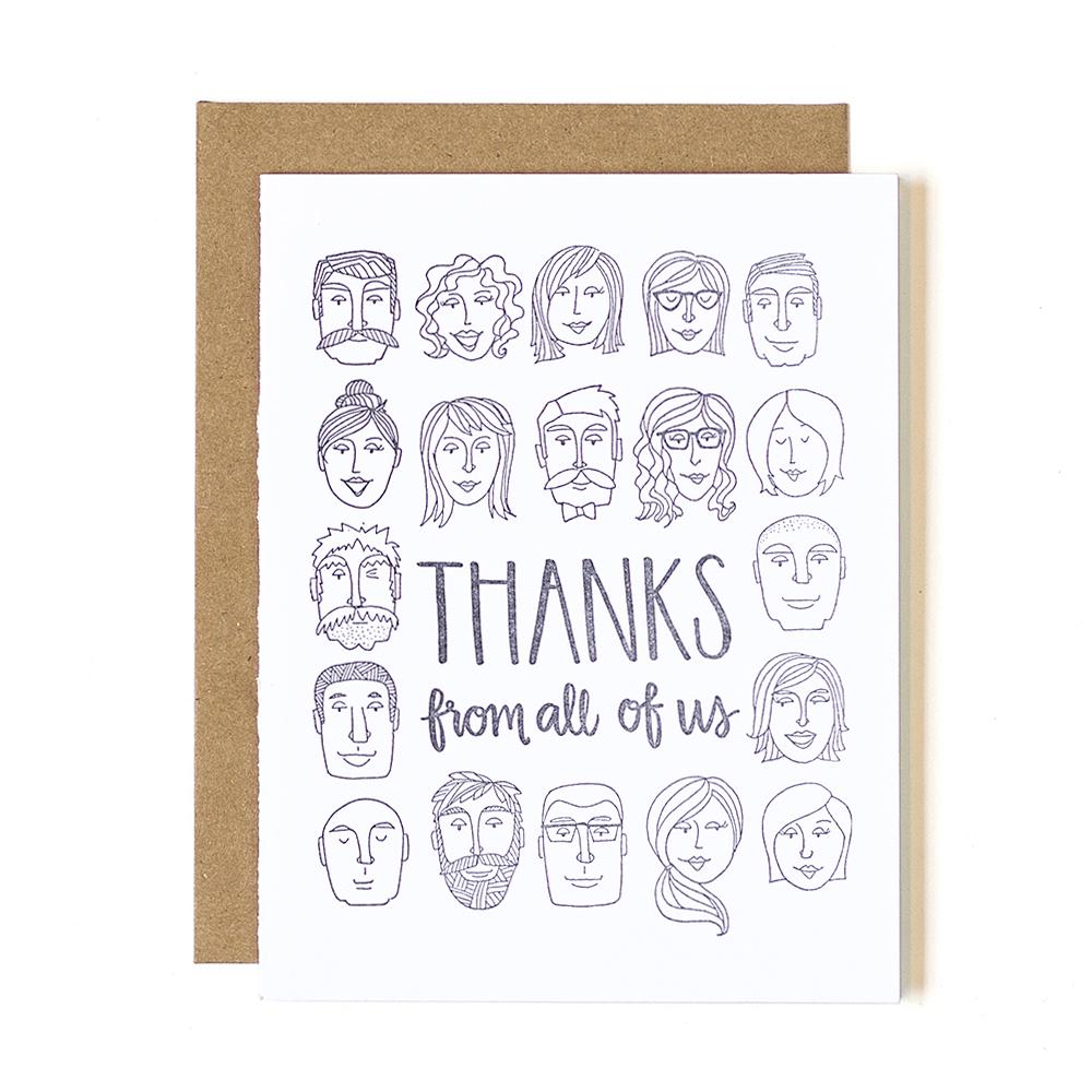 Thanks From All Letterpress Card