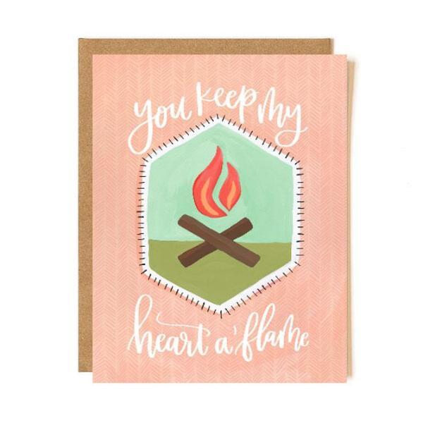 Heart A'flame Patch Card