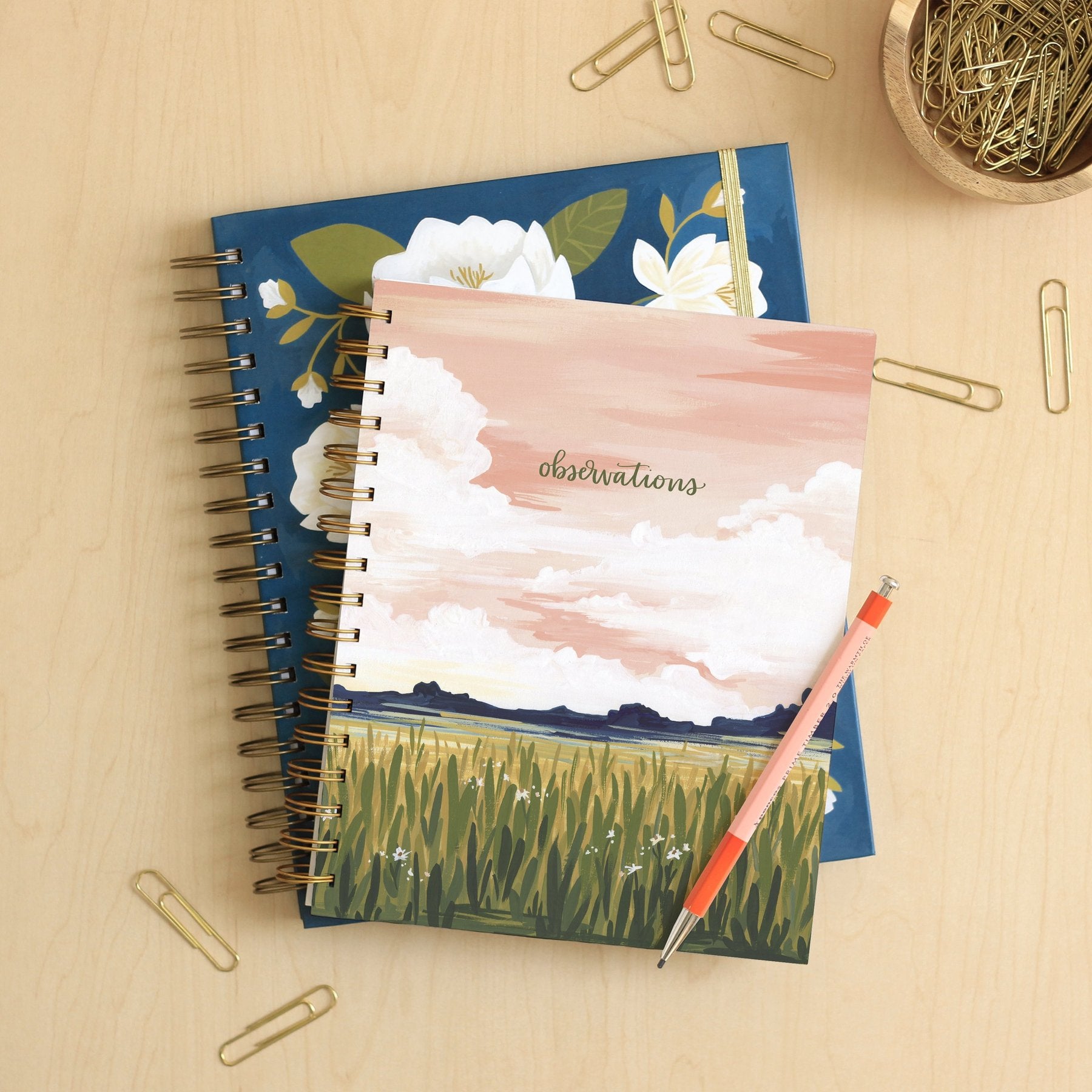 Goldenrod Landscape Spiral Notebook