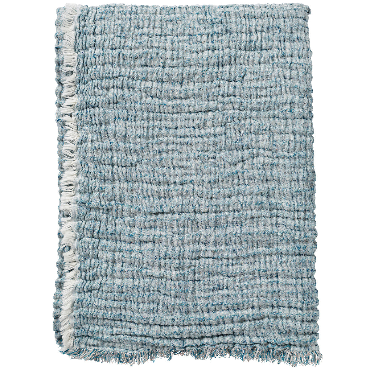 Duo Blue 130x170cm Organic Cotton/Linen Blanket