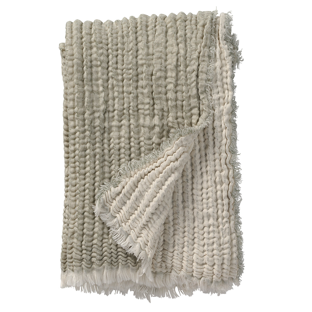 Duo Green 130x170cm Organic Cotton/Linen Blanket