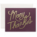 Burgundy Foil Thank You Card - Northlight Homestore