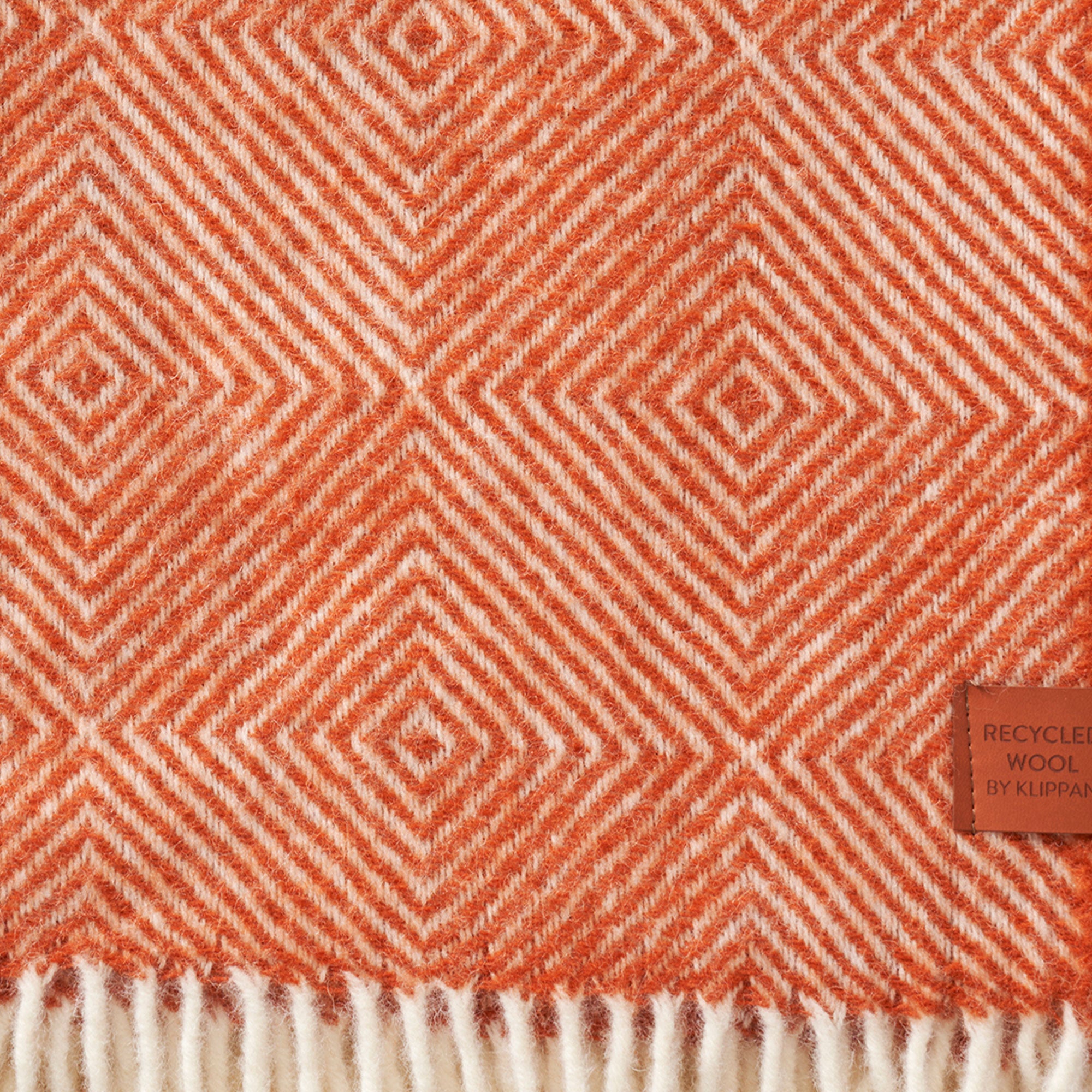 Gooseye Orange 130x200cm Recycled Wool Throw
