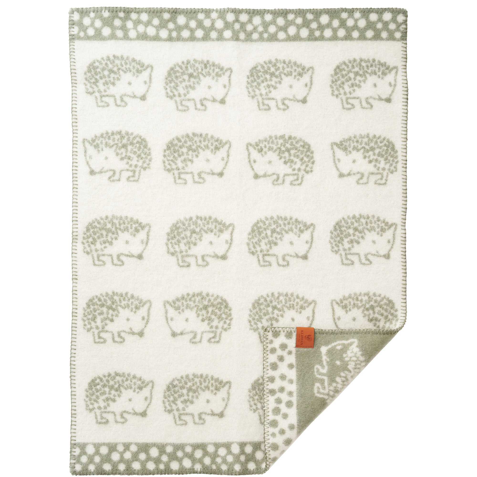Hedgehog Green 65x90cm Eco Lambswool Blanket