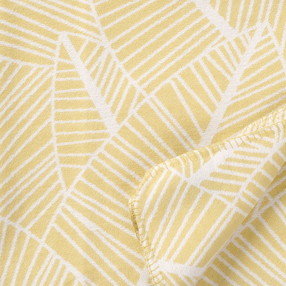 Plant Yellow 140x180cm Brushed Cotton Blanket