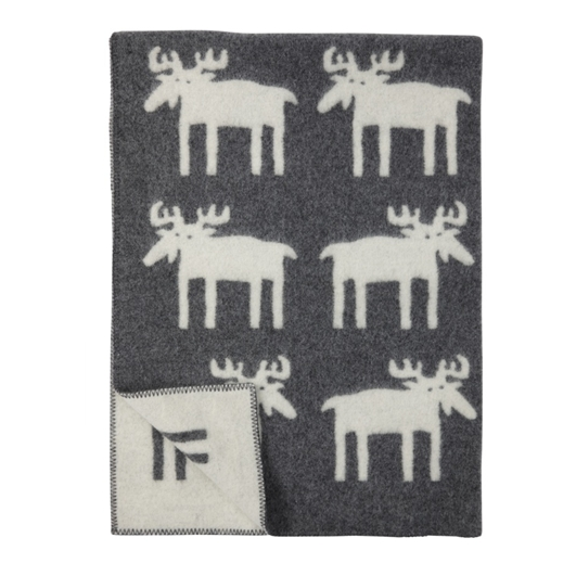 Moose Grey Wool Blanket - Northlight Homestore