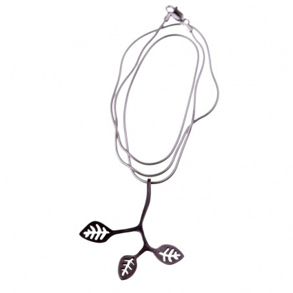 Oxidised Sterling Silver Twig Pendant With Chain - Northlight Homestore
