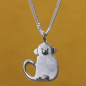 Silver Monkey Pendant With Chain - Northlight Homestore