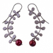 Oxidised Silver With Red Pearls Vine Earrings - Northlight Homestore