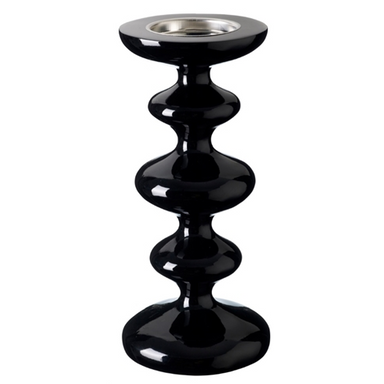 Mega Curve Black 27.5cm Candlestick - Northlight Homestore