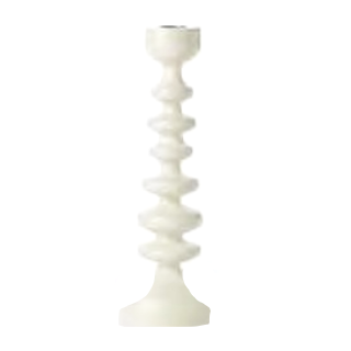 Curve White Large Candlestick - Northlight Homestore