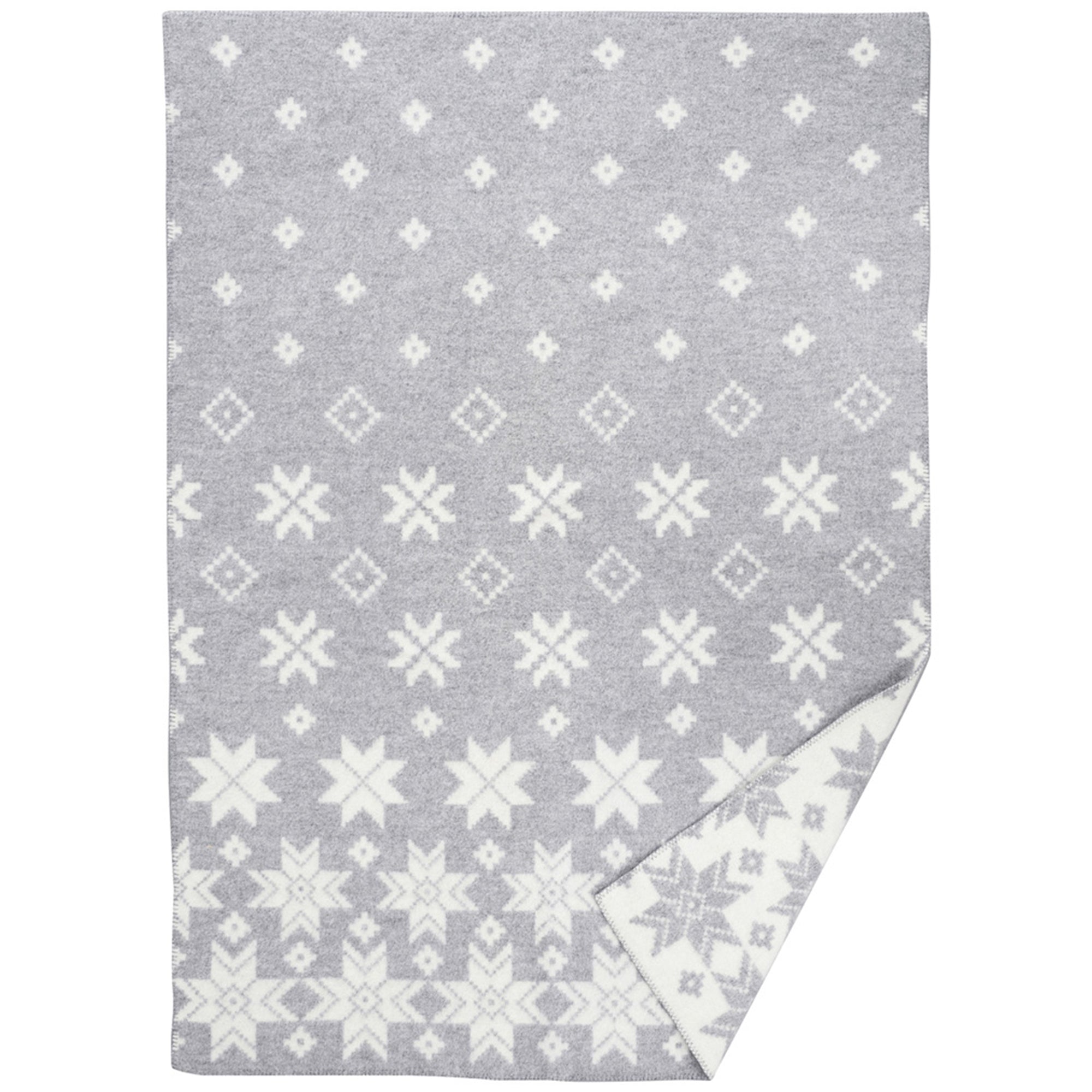 Snowfall Grey 130x180cm Woven Lambswool Blanket