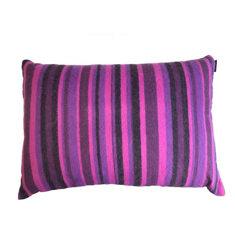 Stripe Pink & Purple 40x60cm Alpaca & Lambs Wool Cushion