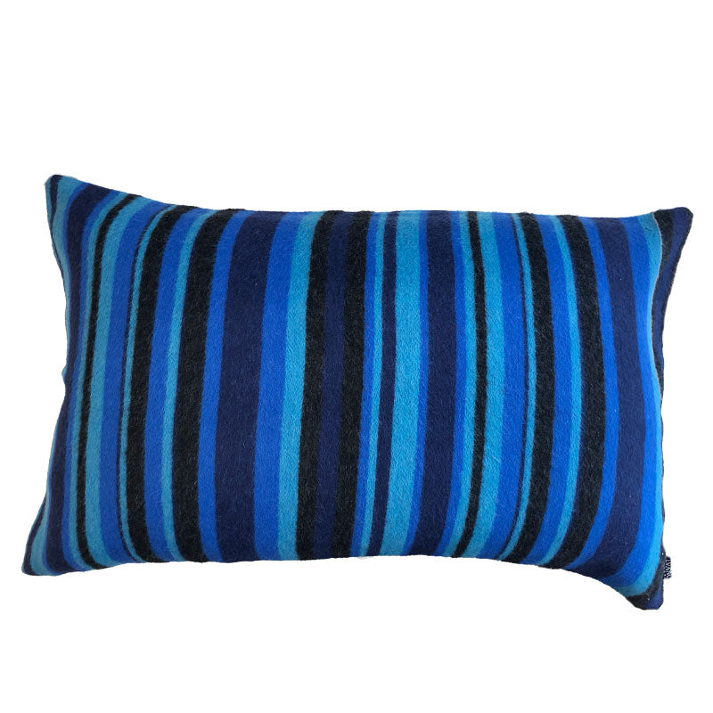 Stripe Blue 40x60cm Alpaca & Lambs Wool Cushion
