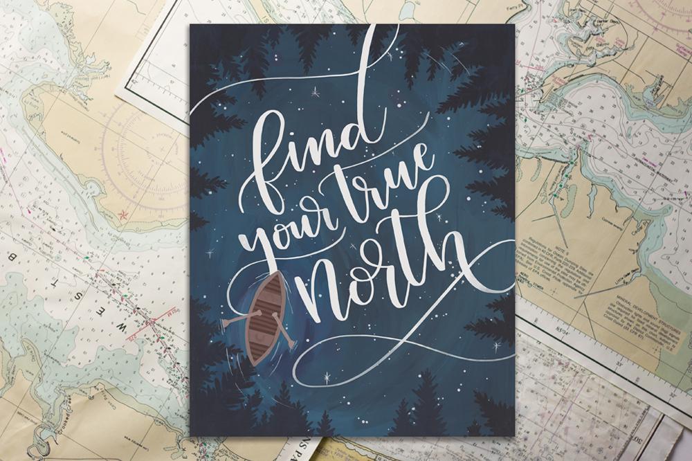 Find Your True North 28x35,5cm Print