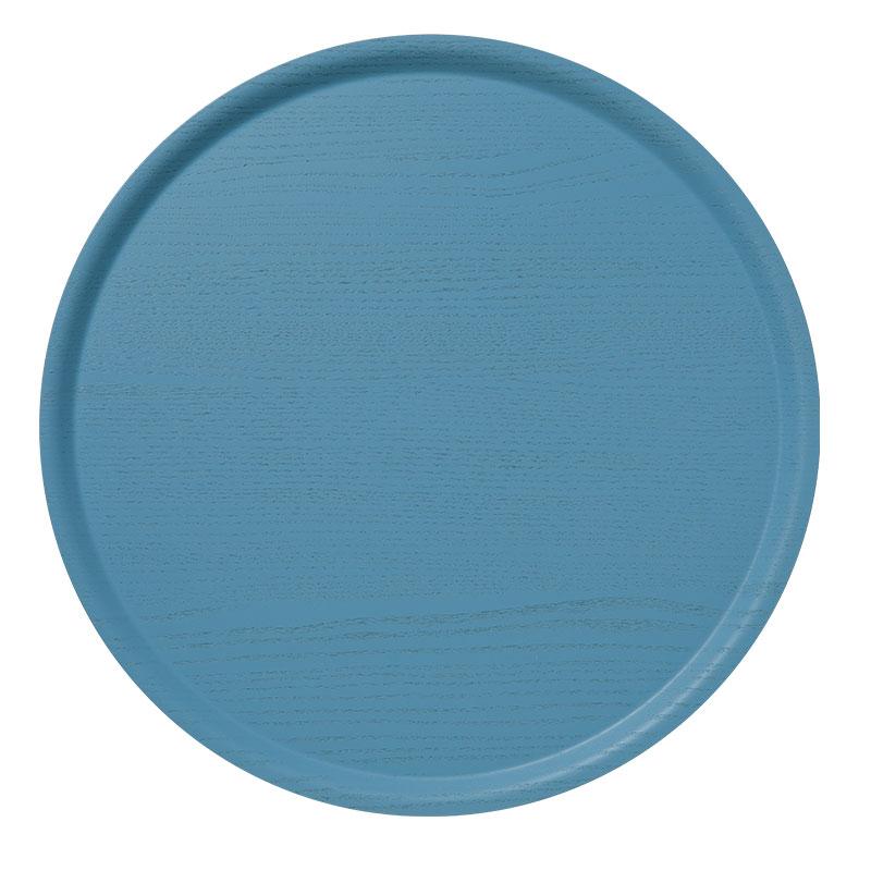 B&L Ash Wood Foggy Blue Ø45cm Round Tray