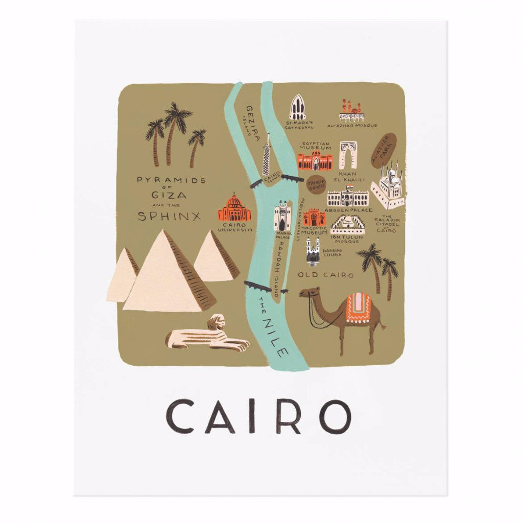 Cairo Map 11x14 Art Print - Northlight Homestore