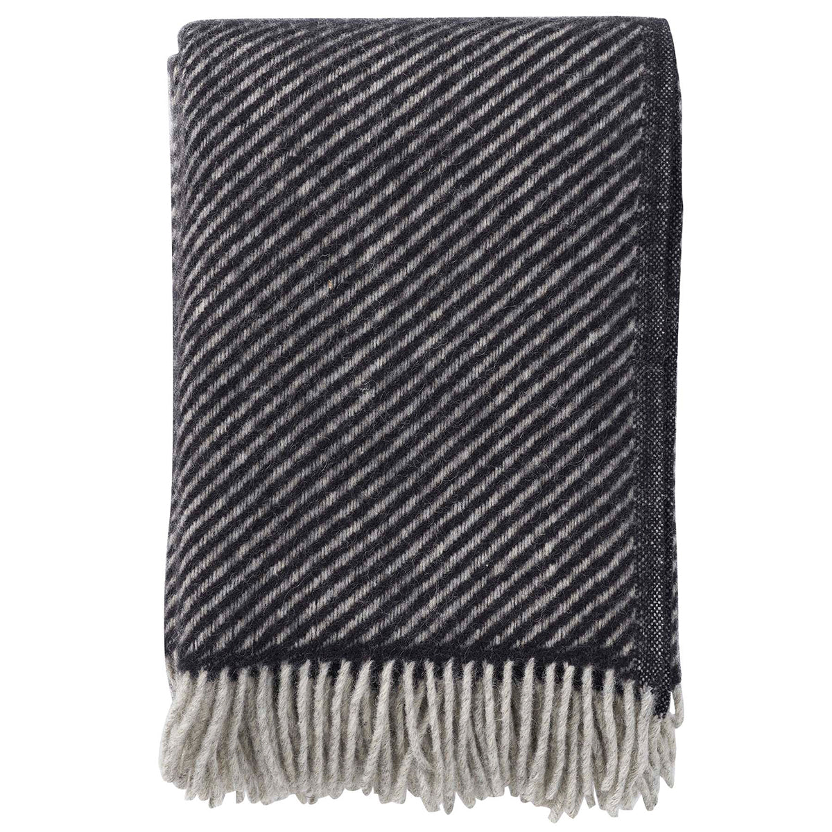 Carl Black 130x200cm Brushed Swedish Lambswool Throw