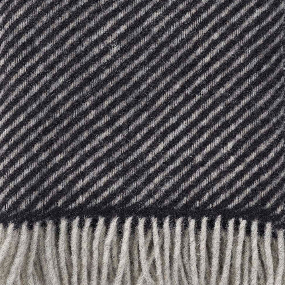 Carl Black 130x200cm Brushed Swedish Lambswool Throw