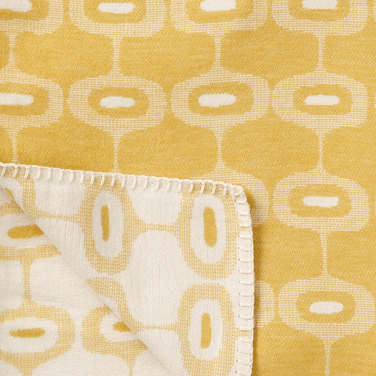 Doris Yellow 140x180cm Brushed Organic Cotton Blanket