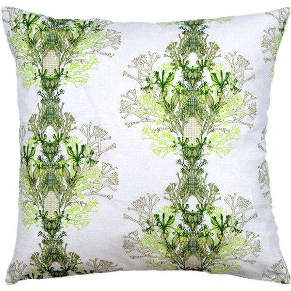 Fager Green/White 48x48cm Linen/Cotton Cushion Cover