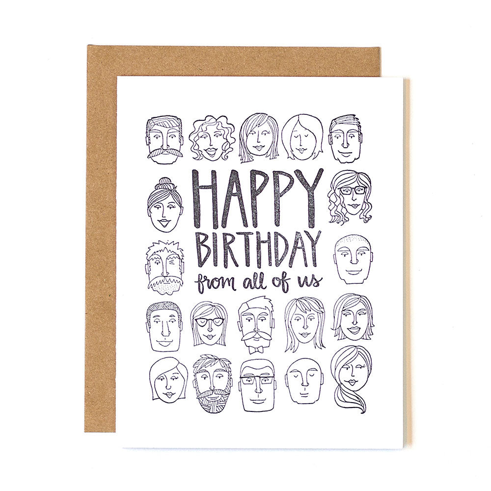 Birthday From All Letterpress Card - Northlight Homestore