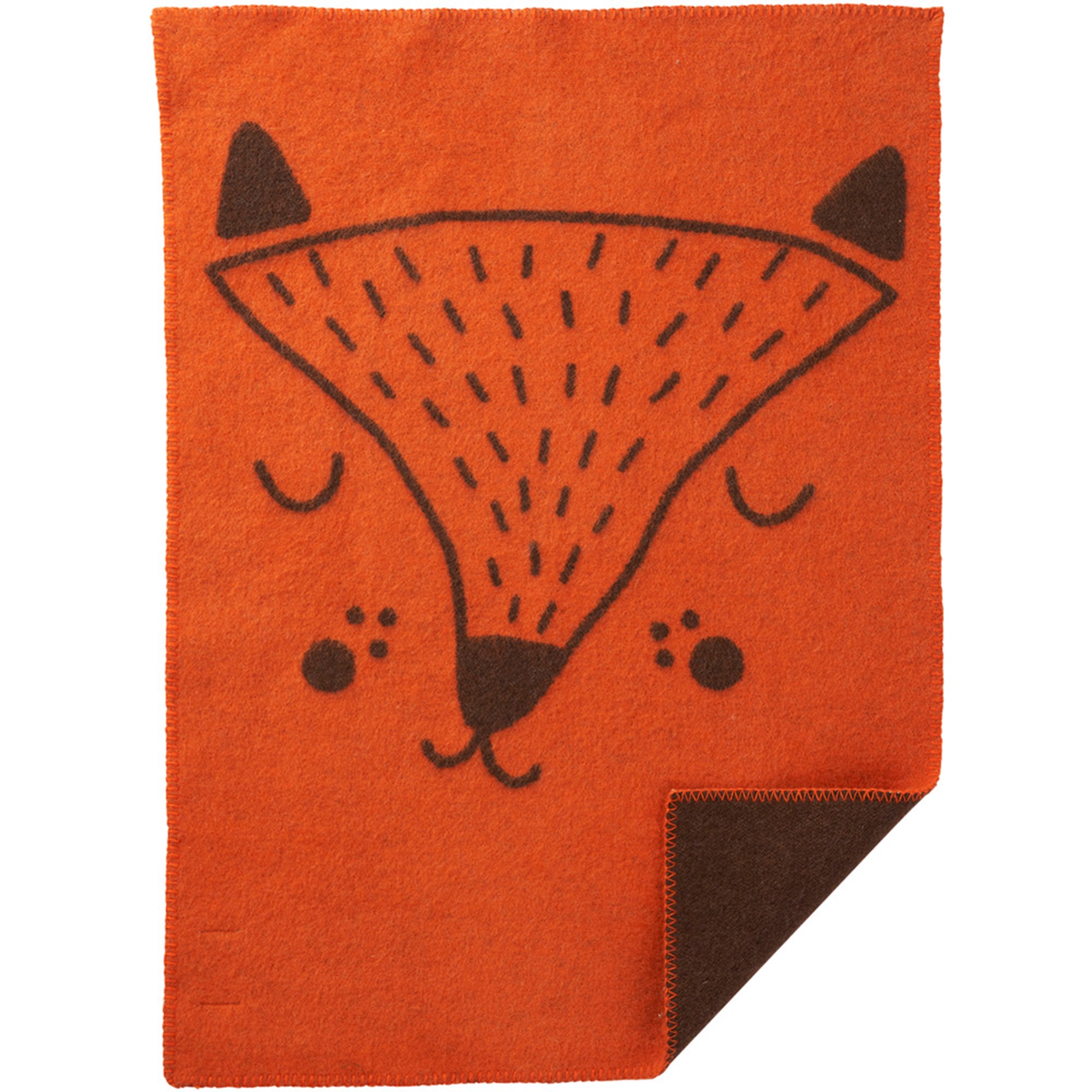 Fox Face Orange 65x90cm Eco Lambswool Blanket