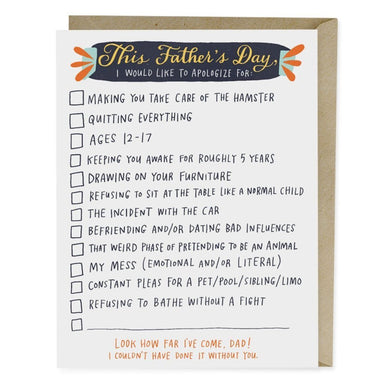 Checklist Father's Day Card - Northlight Homestore