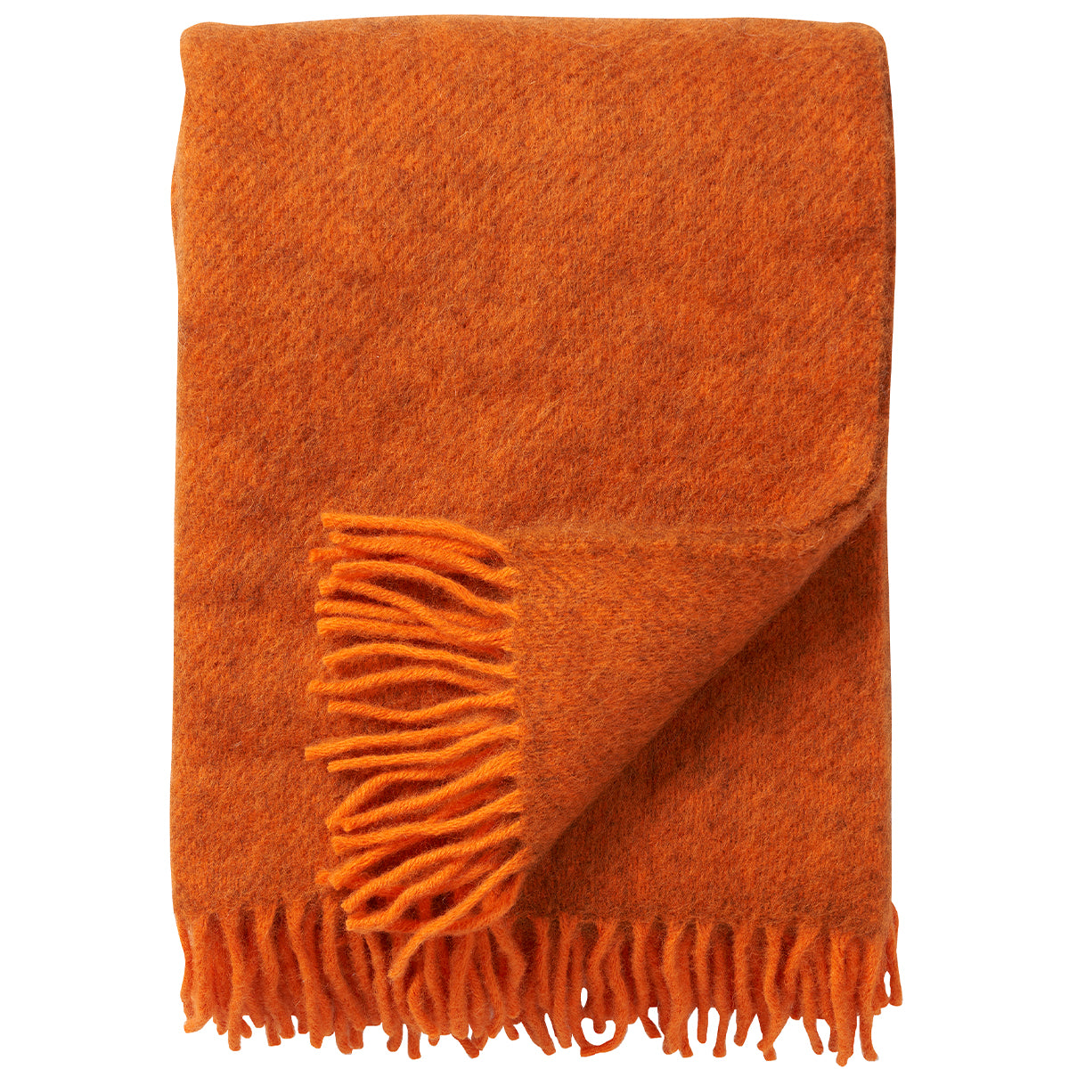 Gotland Orange 130x200cm Brushed Wool Throw