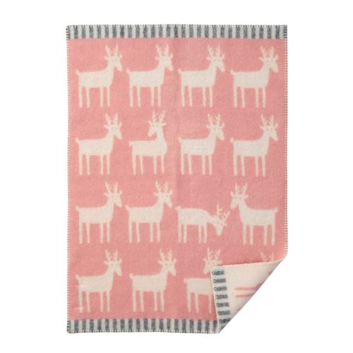 Deer Powder Pink 65x90cm Eco Lambswool Blanket
