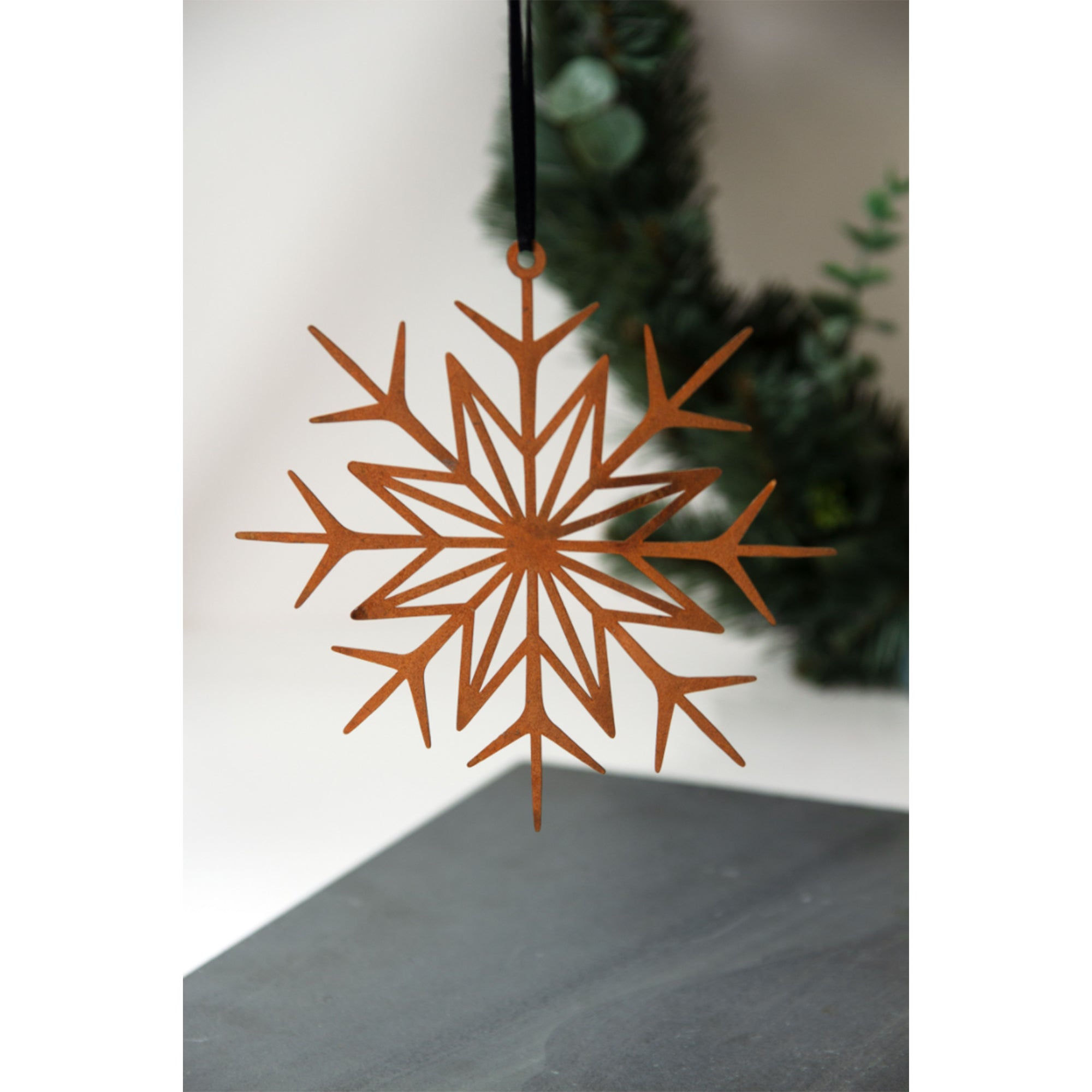 Rustic Snowflake Silhouette Decoration