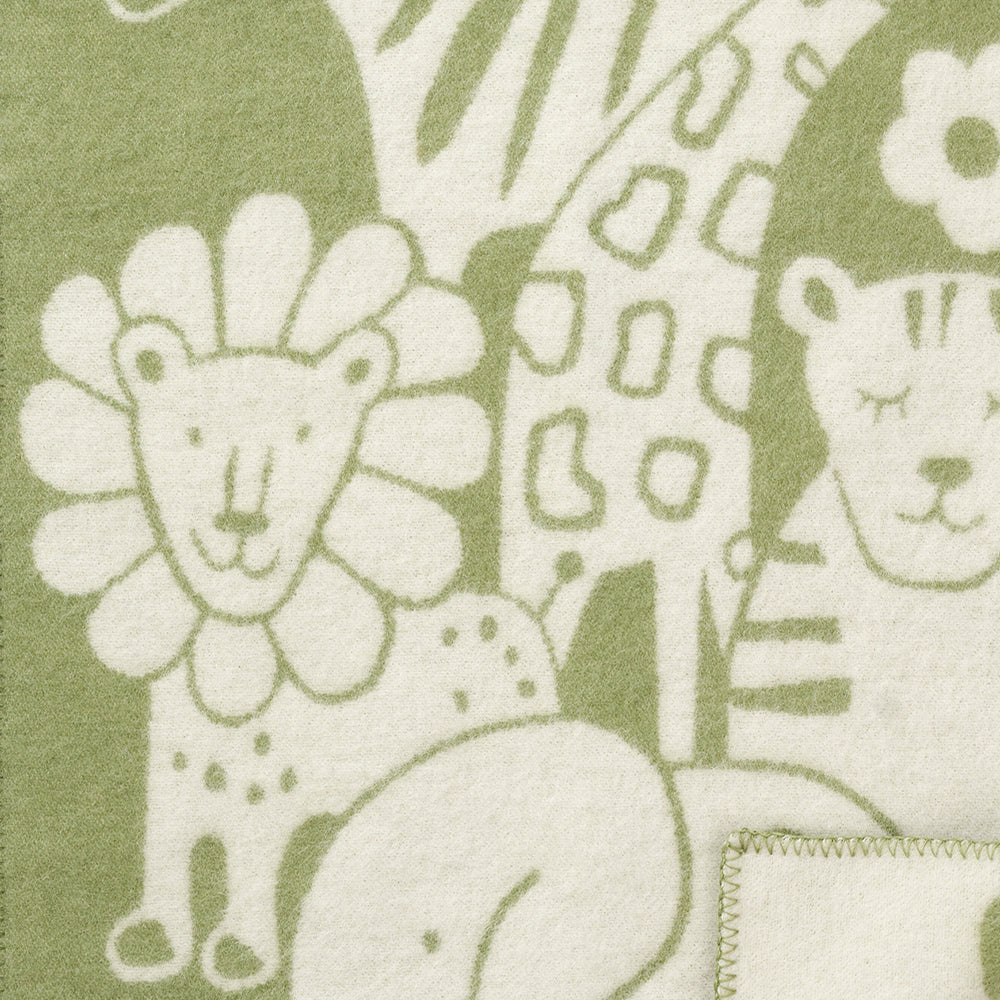 Picnic Green 65x90cm Eco Lambswool Blanket