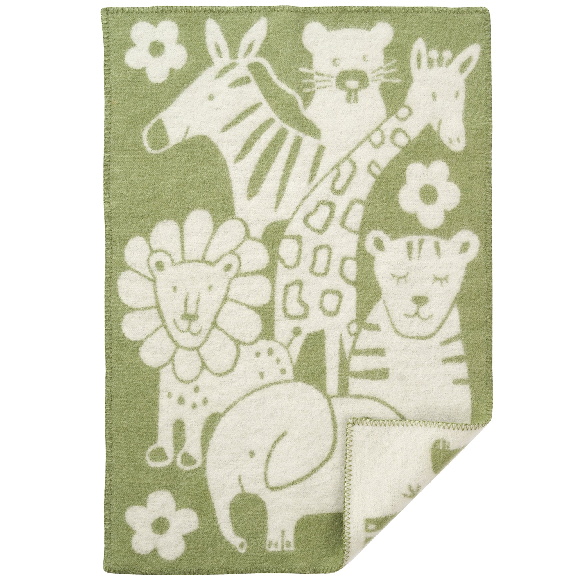 Picnic Green 65x90cm Eco Lambswool Blanket