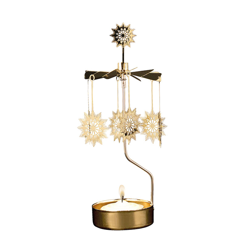 Traditional Star Gold Rotary Candle Holder - Northlight Homestore